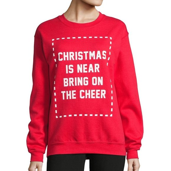 “Christmas Is Near Bring On the Cheer” Holiday Sweatshirt - Picture 1 of 2